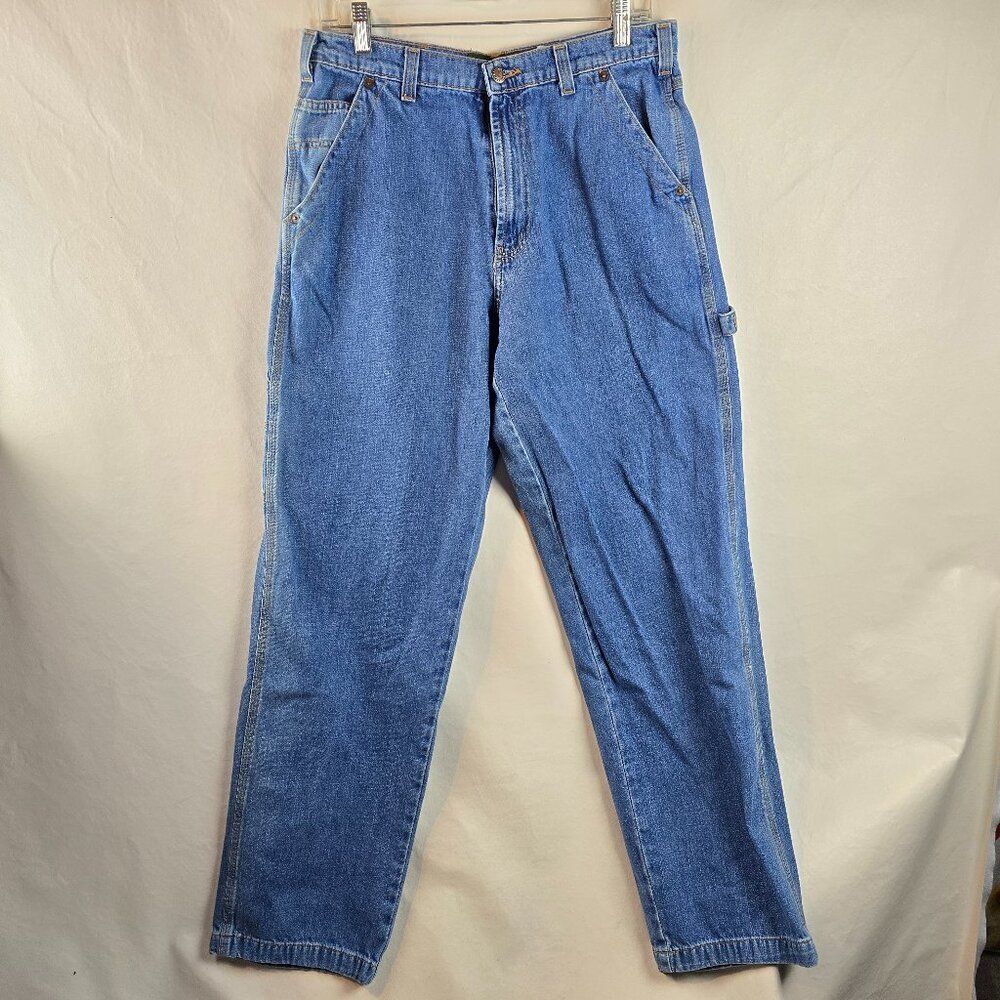 Timberland Jeans Mens 32 Blue Carpenter Workwear Straight Leg Denim Medium Wash